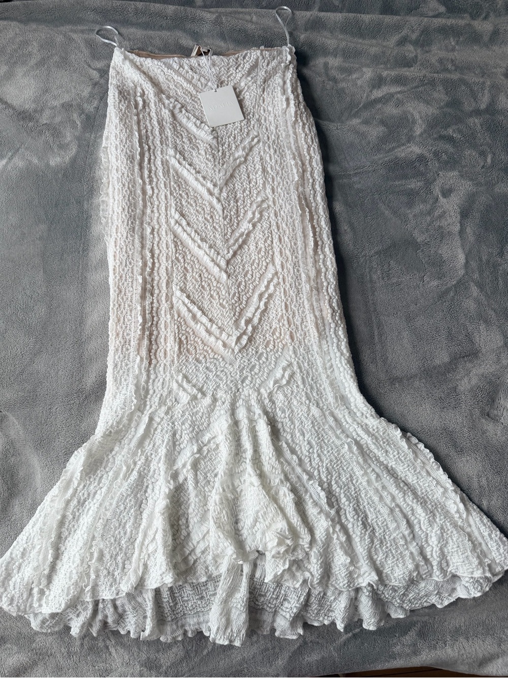 Adalia Cream Textured Lace Maxi Skirt